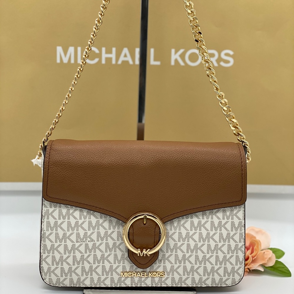 MICHAEL KORS WANDA MEDIUM SHOULDER CROSSBODY VANIL - Picture 3 of 16